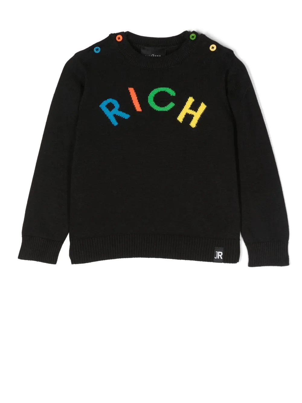 

John Richmond Junior intarsia-knit logo jumper - Black