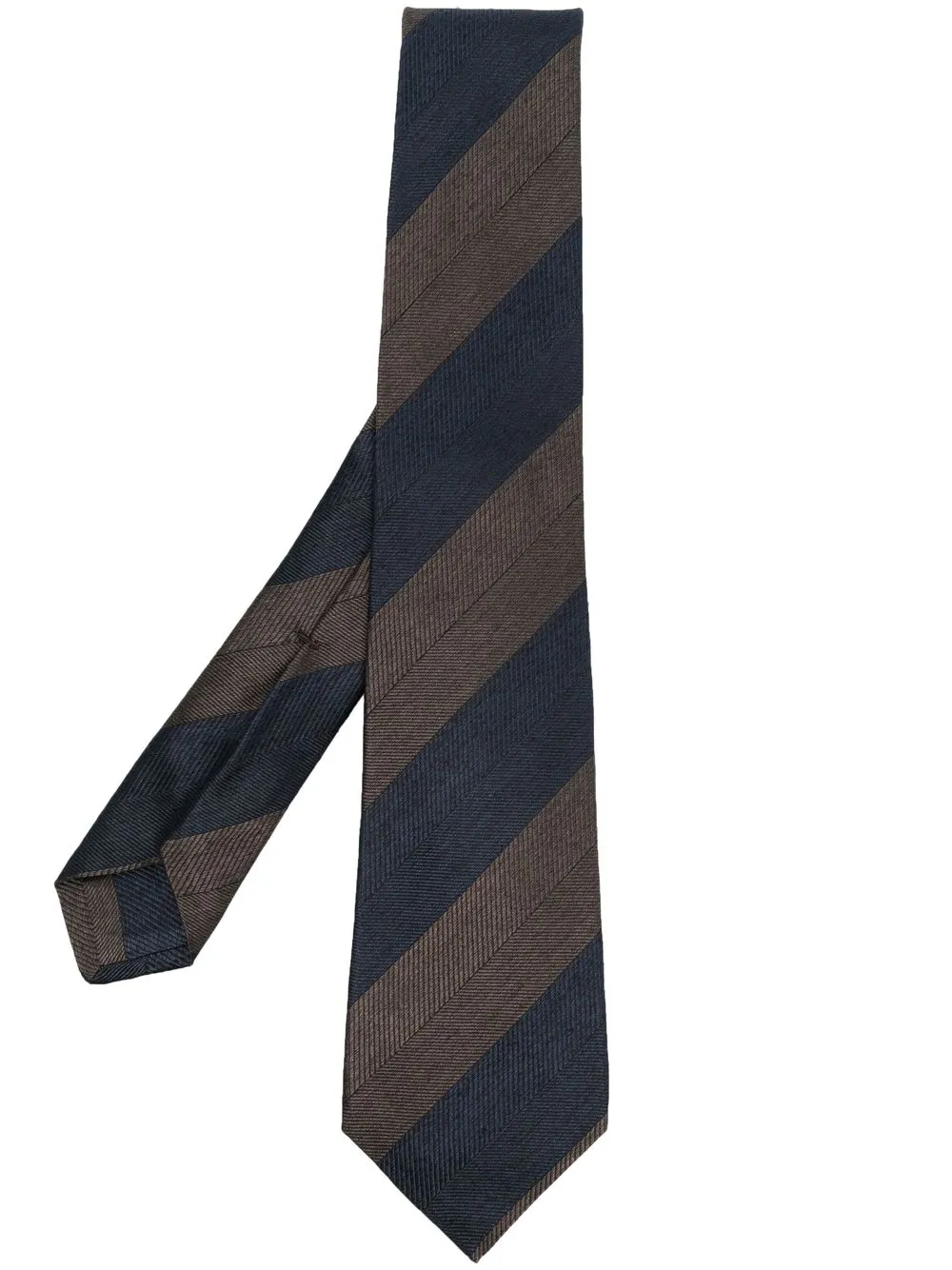 

Kiton stripe-pattern silk tie - Brown