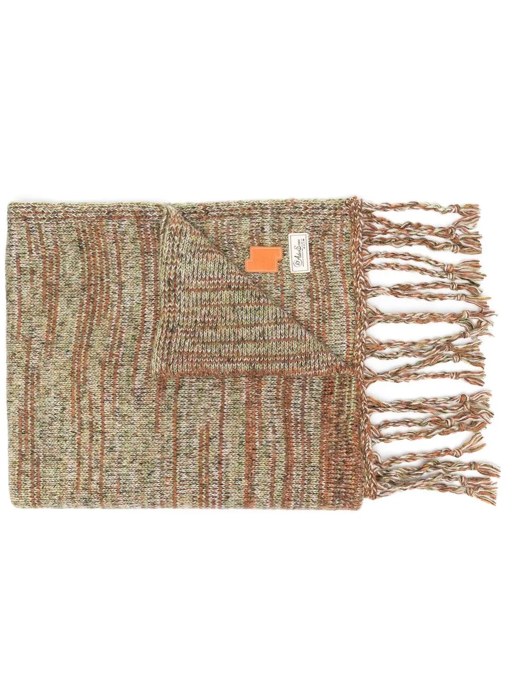 

Ader Error stripe-knit tasseled scarf - Orange