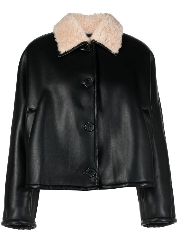 leather sherpa jacket