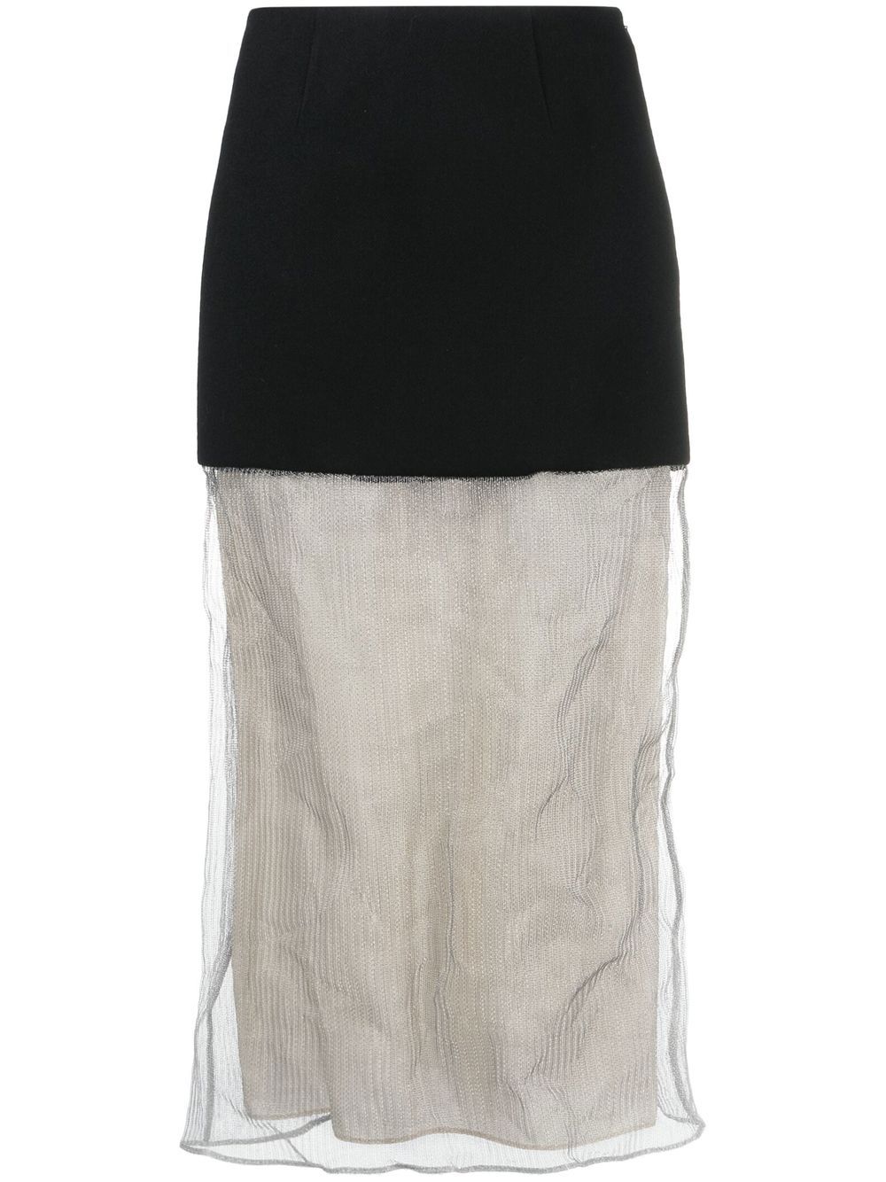 Prada semi-sheer midi skirt - Black