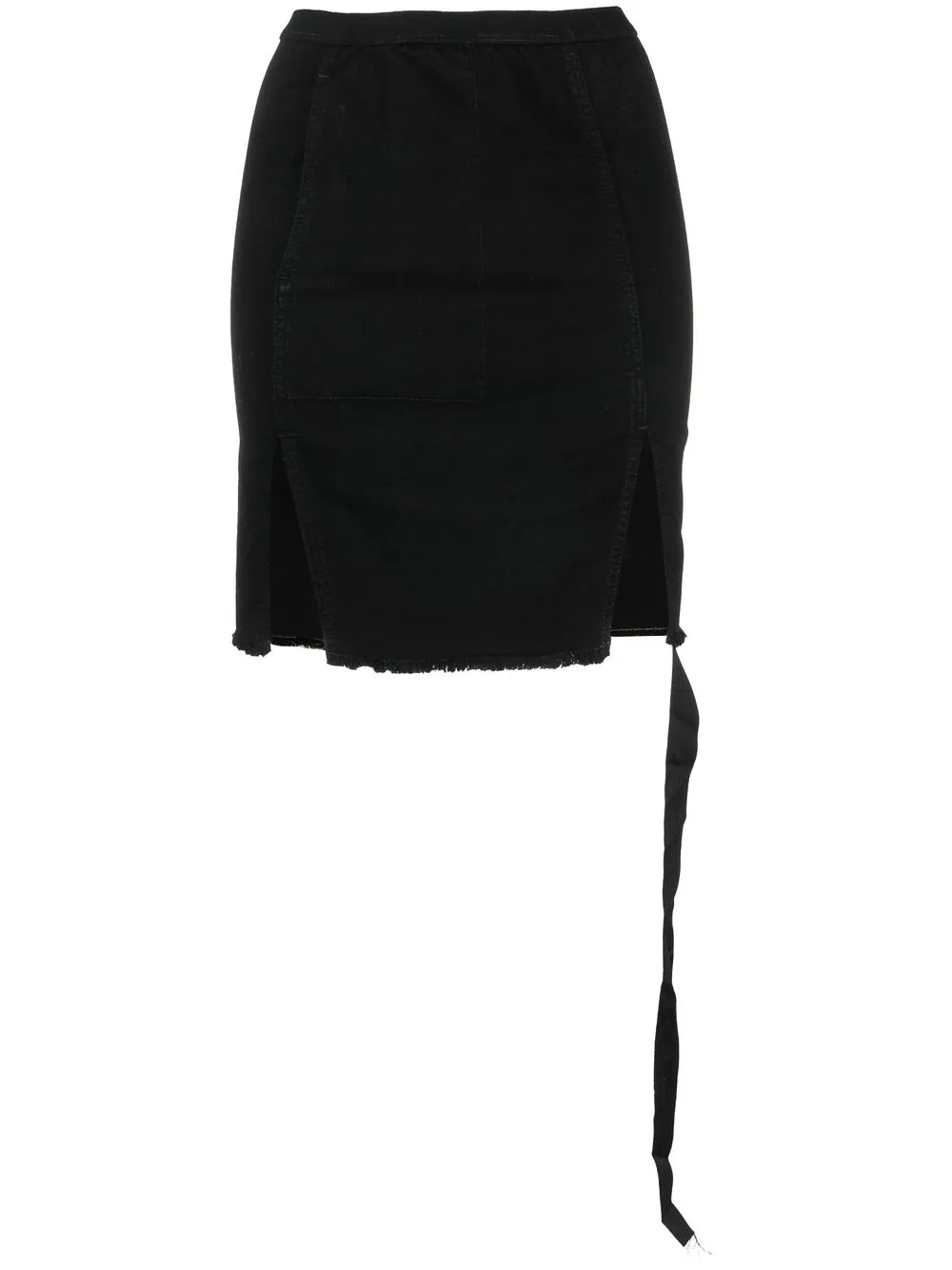 

Rick Owens DRKSHDW frayed-hem denim skirt - Black