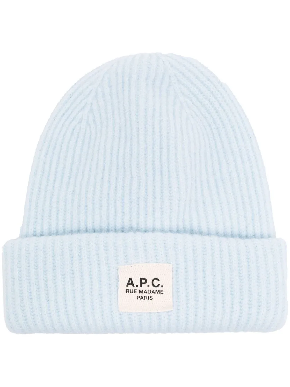 

A.P.C. gorro con ribete tejido fino - Azul