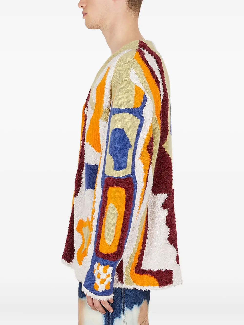The Elder Statesman abstract-pattern cardigan Wit