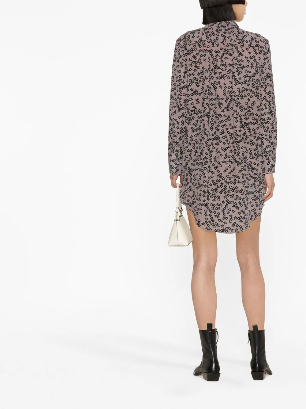 Equipment Starprint Silk Shirt Dress In Grey ModeSens