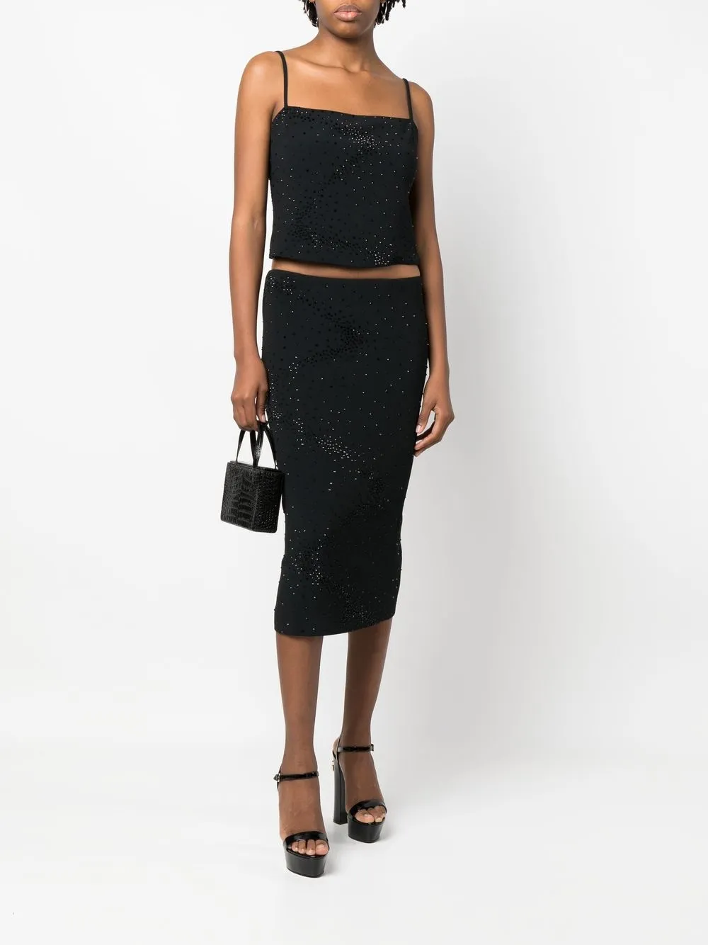 Blumarine rhinestoneembellished Midi Skirt Farfetch