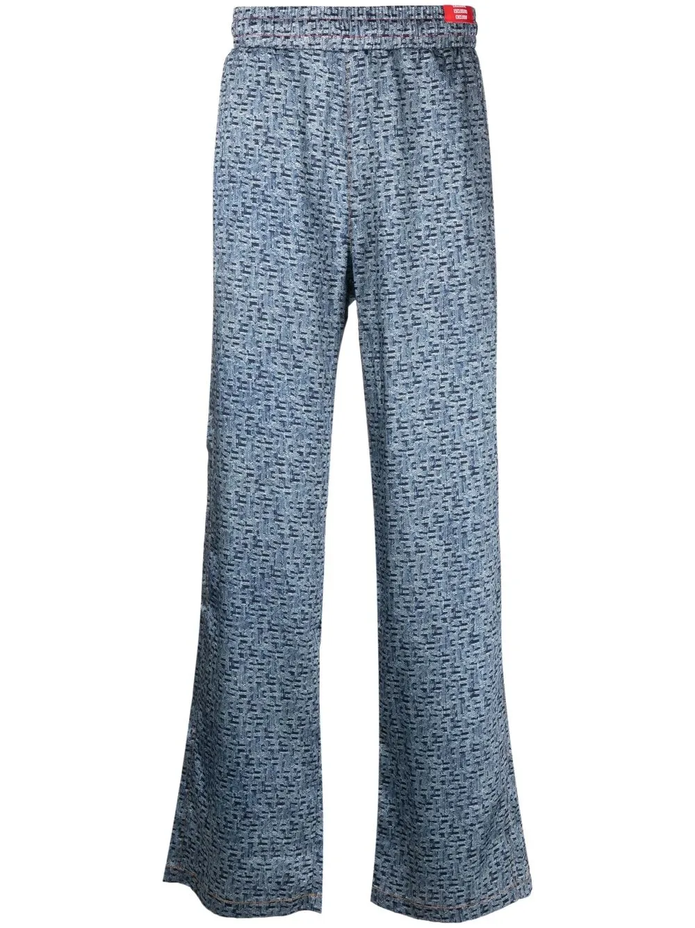 

Diesel monogram-print wide-leg jeans - Blue