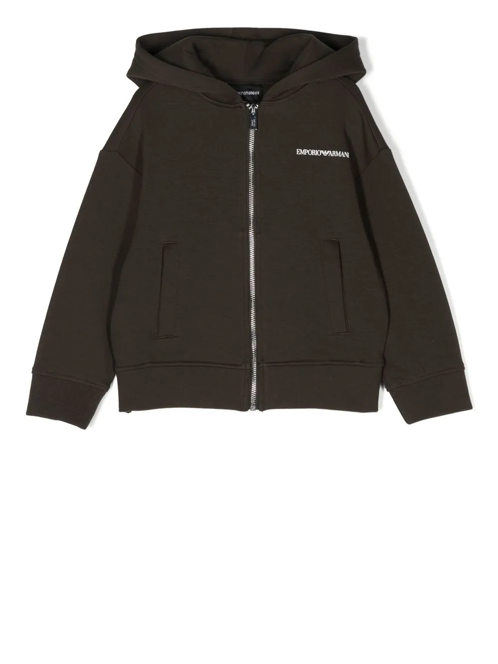 

Emporio Armani Kids hoodie con logo estampado y cierre - Verde