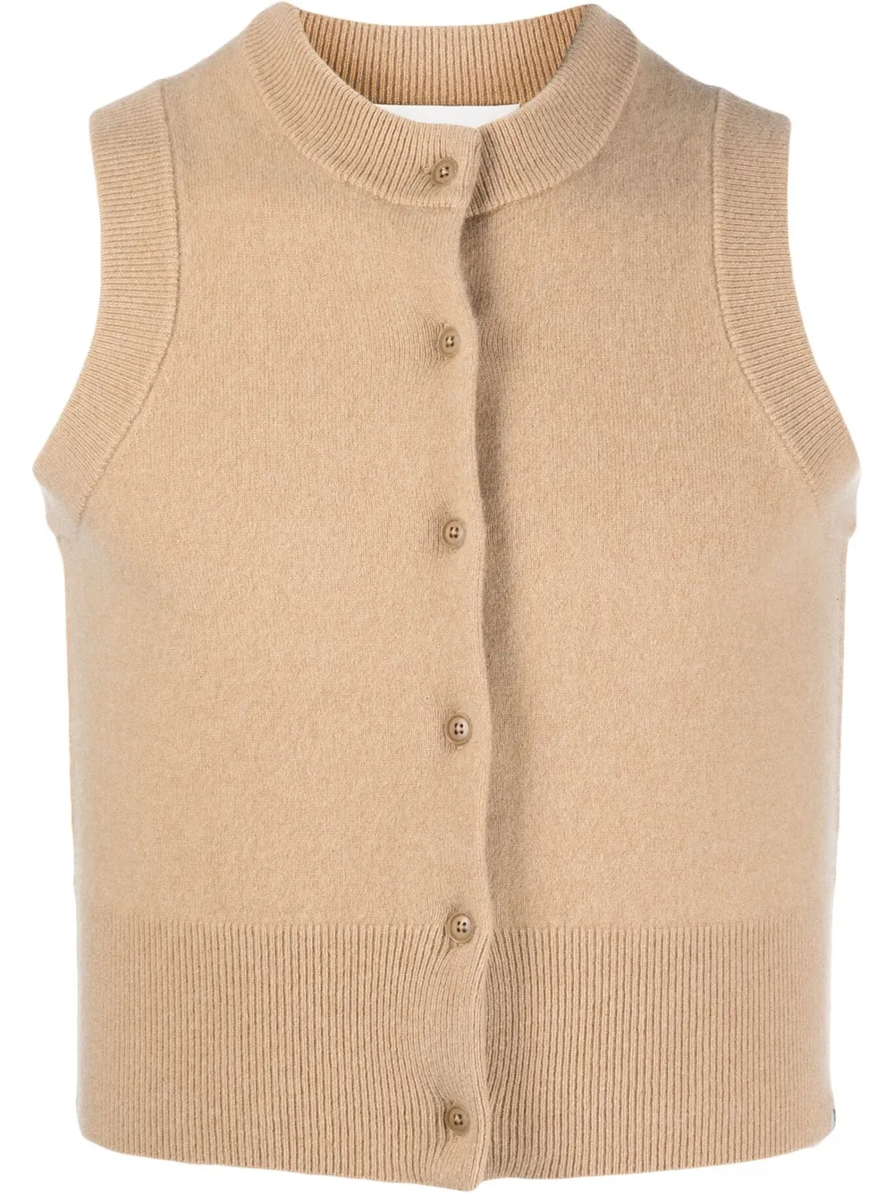 

extreme cashmere N°193 Corset sleeveless cardigan vest - Neutrals
