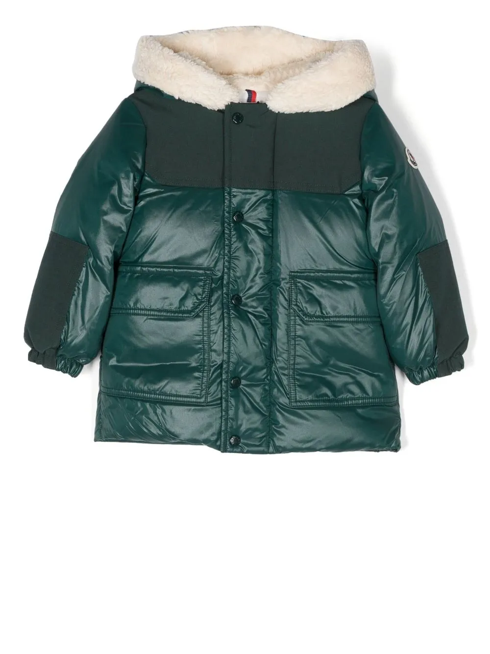 

Moncler Enfant abrigo capitonado con capucha - Verde