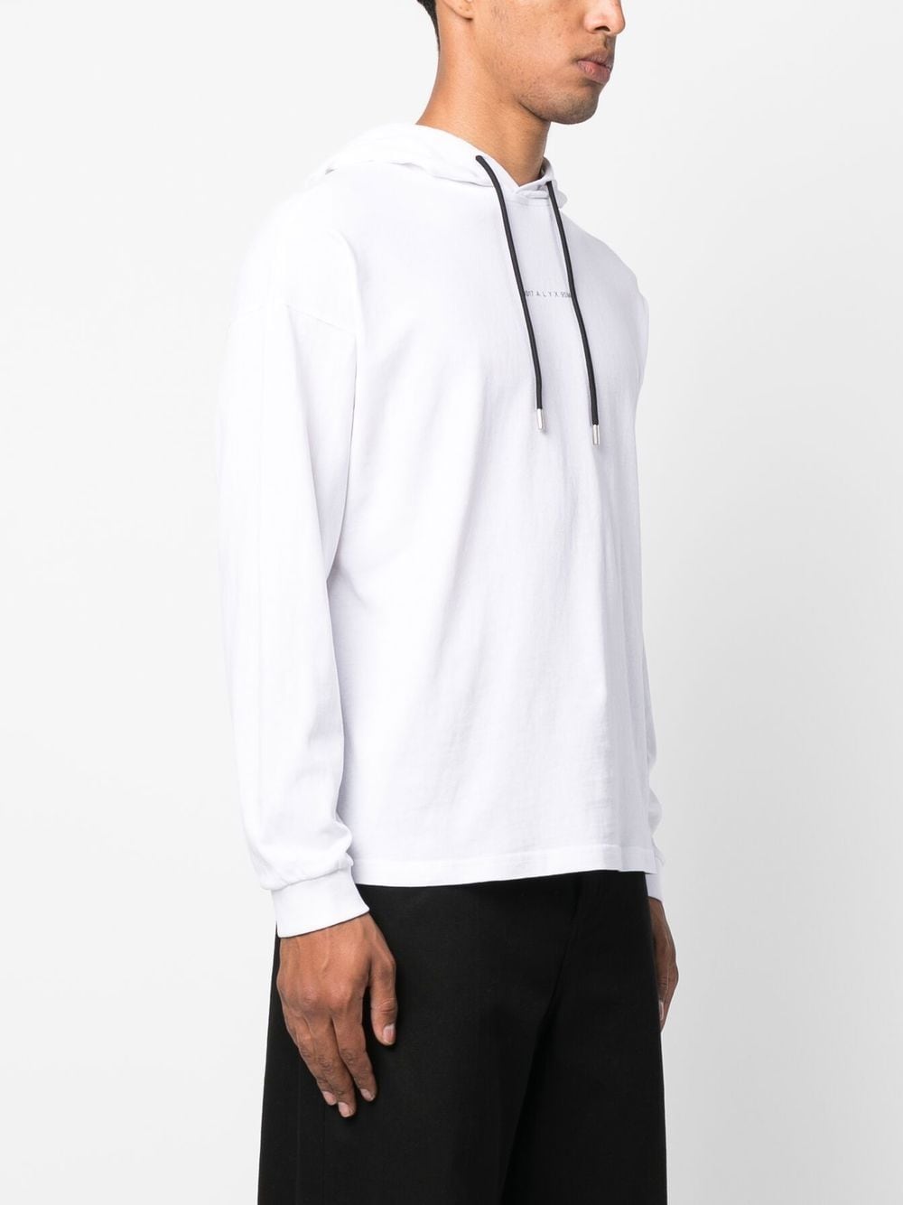 Shop Alyx Logo-print Cotton Hoodie In Weiss