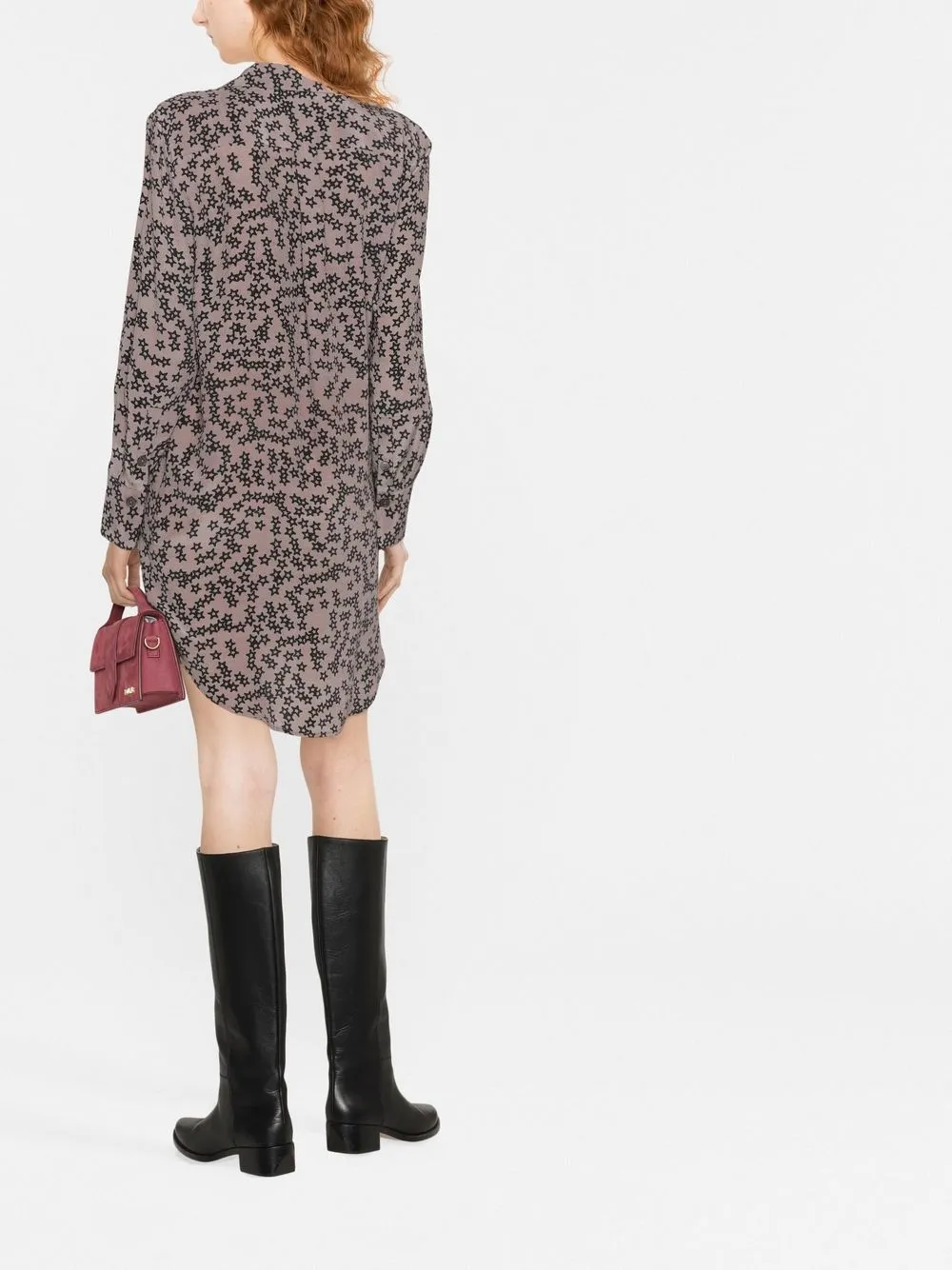 Equipment Starprint Silk Shirt Dress In Grey ModeSens