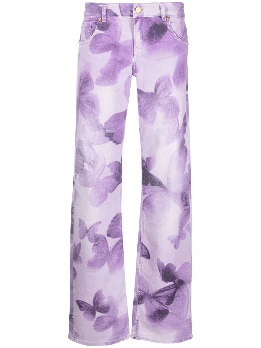 

Blumarine floral-print boyfriend jeans - Purple