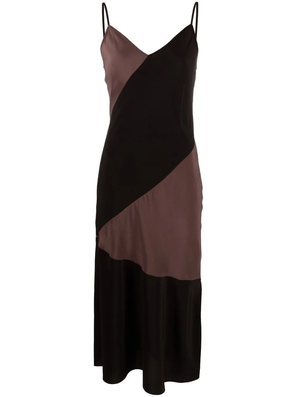 

Equipment vestido midi con diseño de dos tonos - Negro