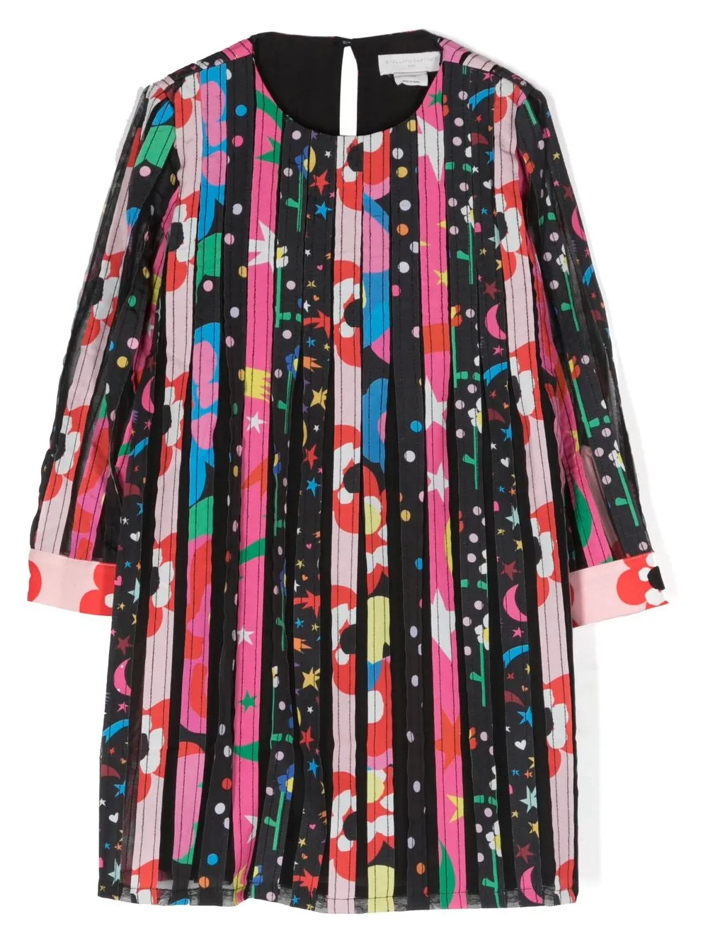 

Stella McCartney Kids graphic-print pleated dress - Black