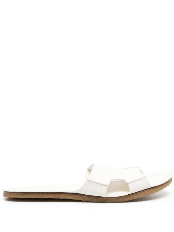 The Row Cut-out Faux-leather Sandals in Neutrals
