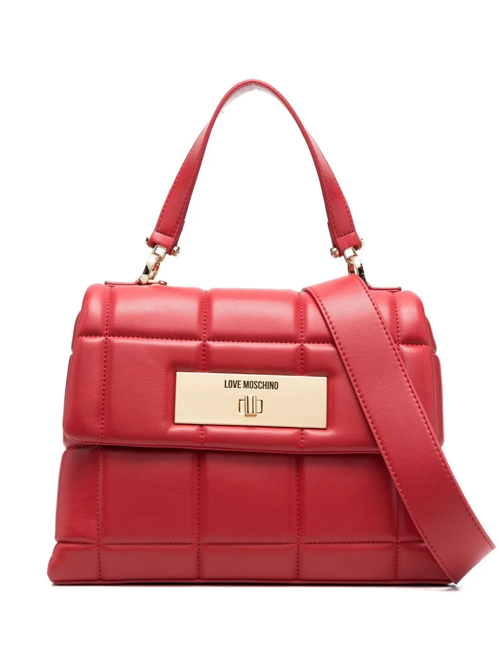 

Love Moschino quilted top-handle bag - Red