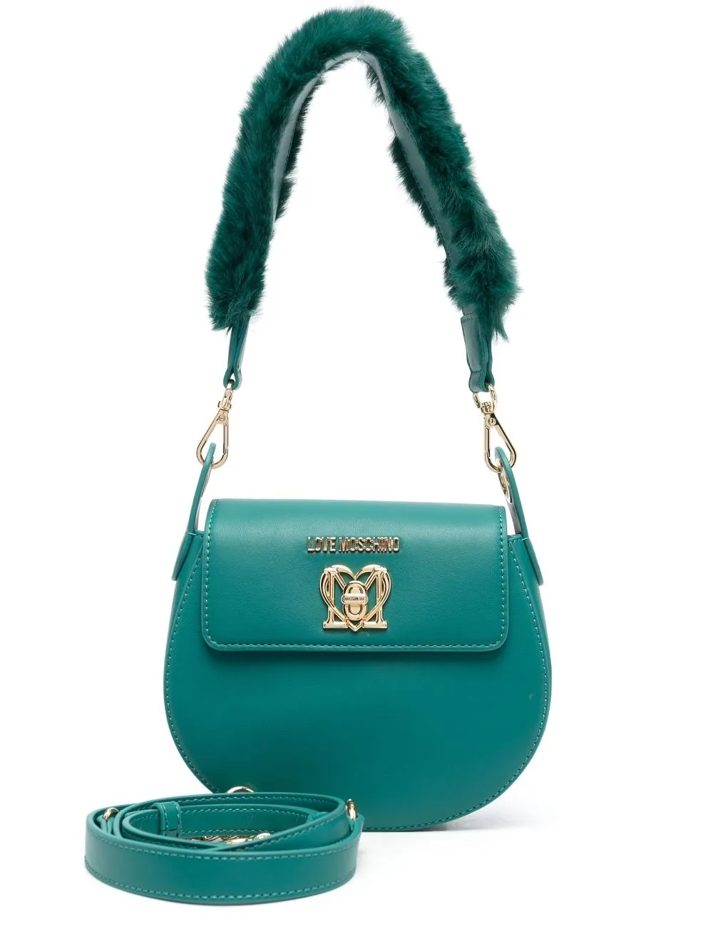 

Love Moschino logo satchel bag - Green