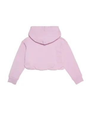 Logo-Print Cropped Cotton Hoodie