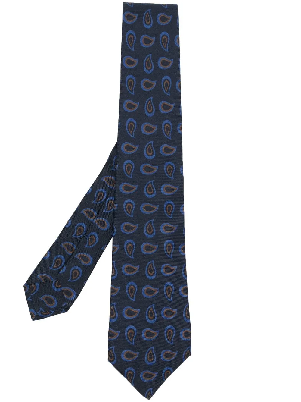 

Kiton paisley-print silk tie - Blue