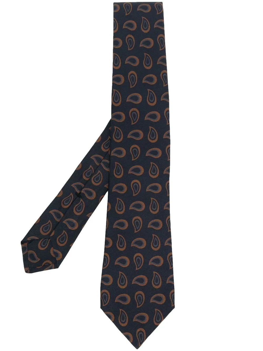 

Kiton paisley-print silk tie - Blue