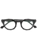 Yohji Yamamoto geometric frame glasses - Black