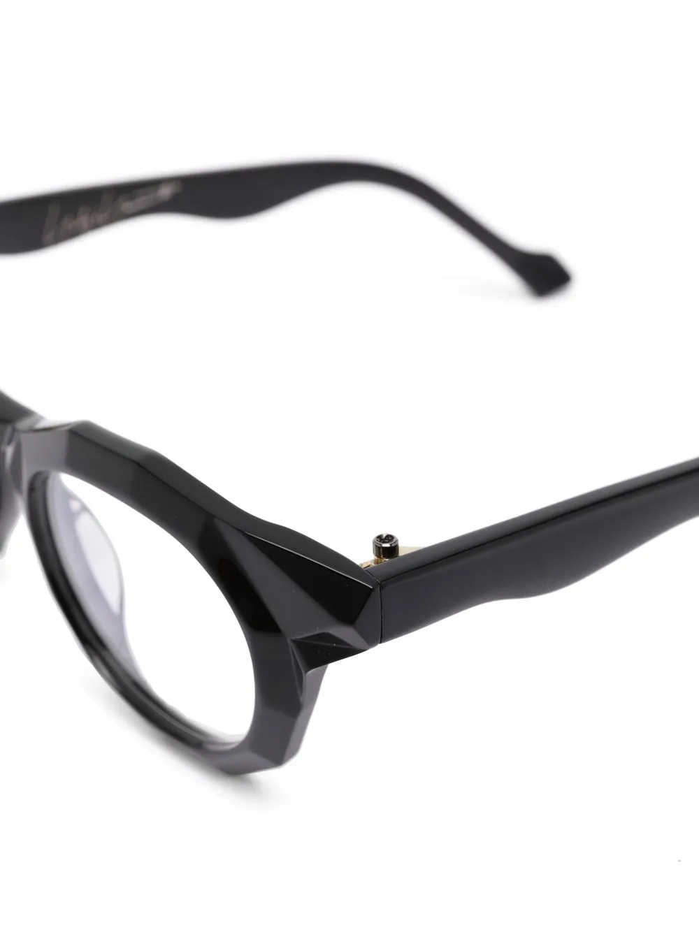  Yohji Yamamoto Brille Mit Geometrischem Gestell   Schwarz 