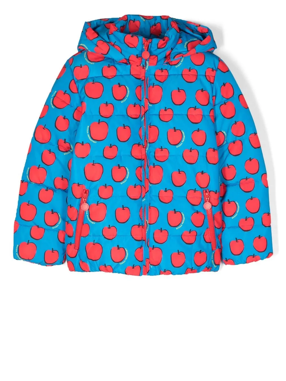 

Stella McCartney Kids chamarra con capucha y manzana estampadas - Azul