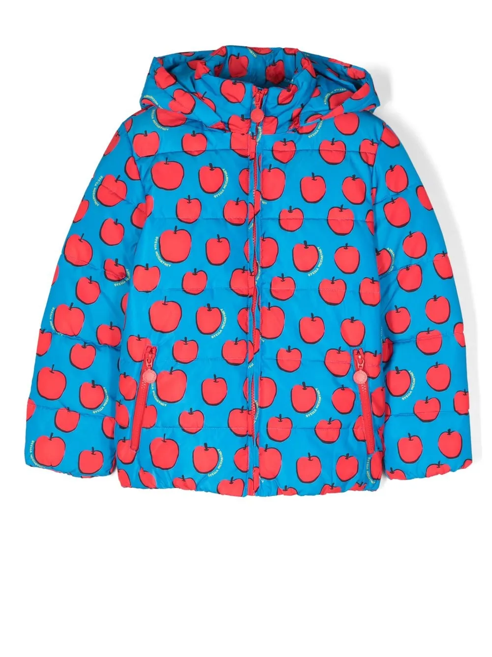 

Stella McCartney Kids chamarra con capucha y manzana estampadas - Azul