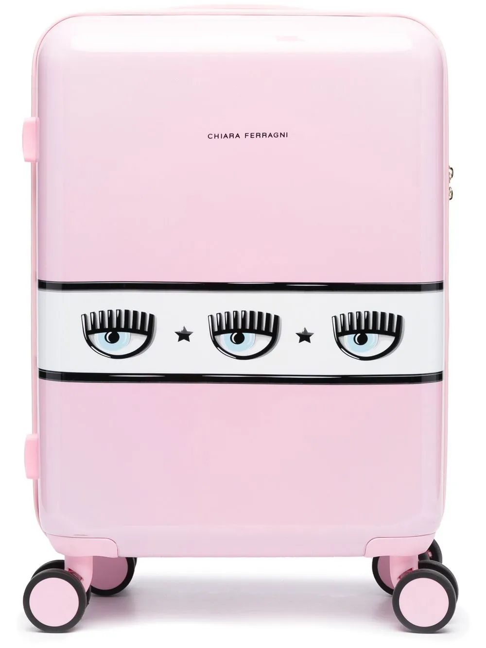 

Chiara Ferragni logo-stripe cabin suitcase - Pink