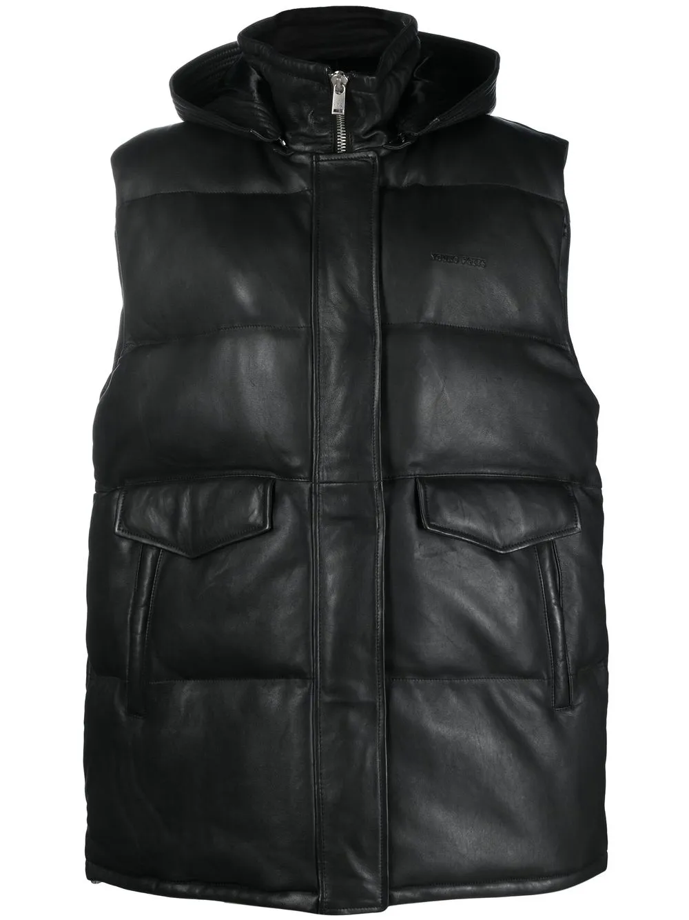 

YOUNG POETS leather padded gilet - Black