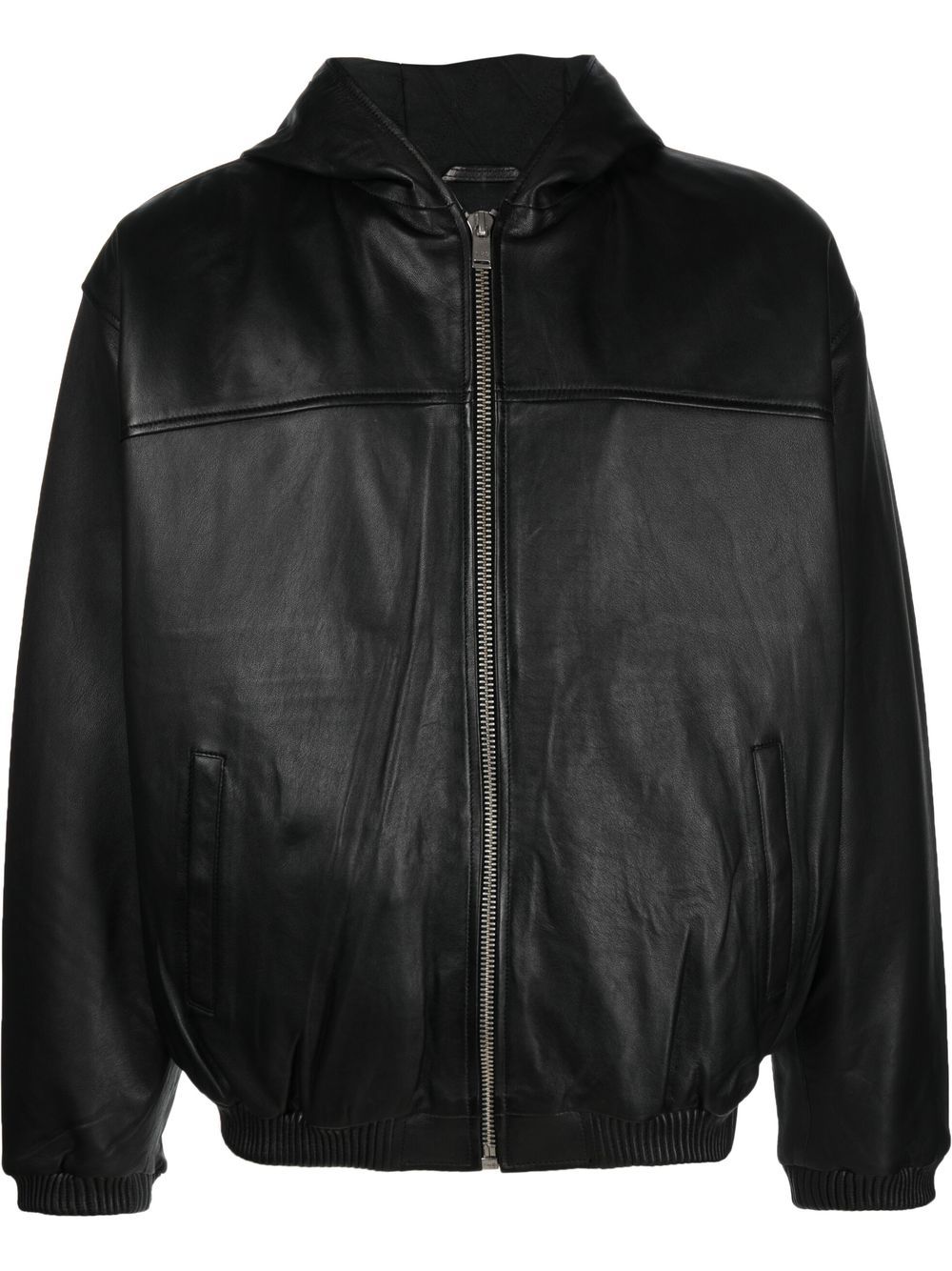YOUNG POETS Leather Hooded Bomber Jacket - Farfetch