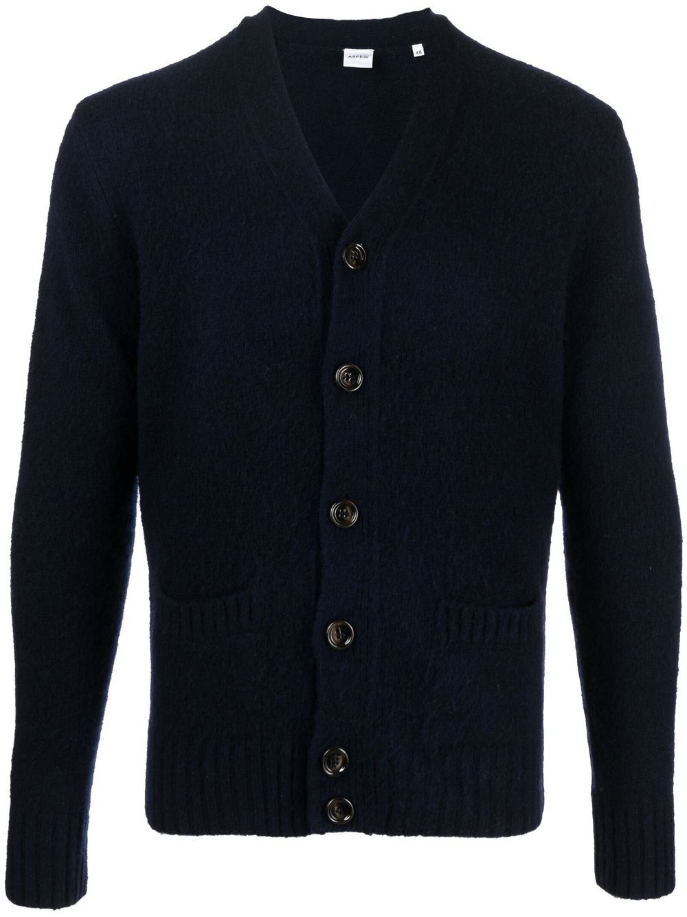 Shop Aspesi Button-up Wool Cardigan In Blue