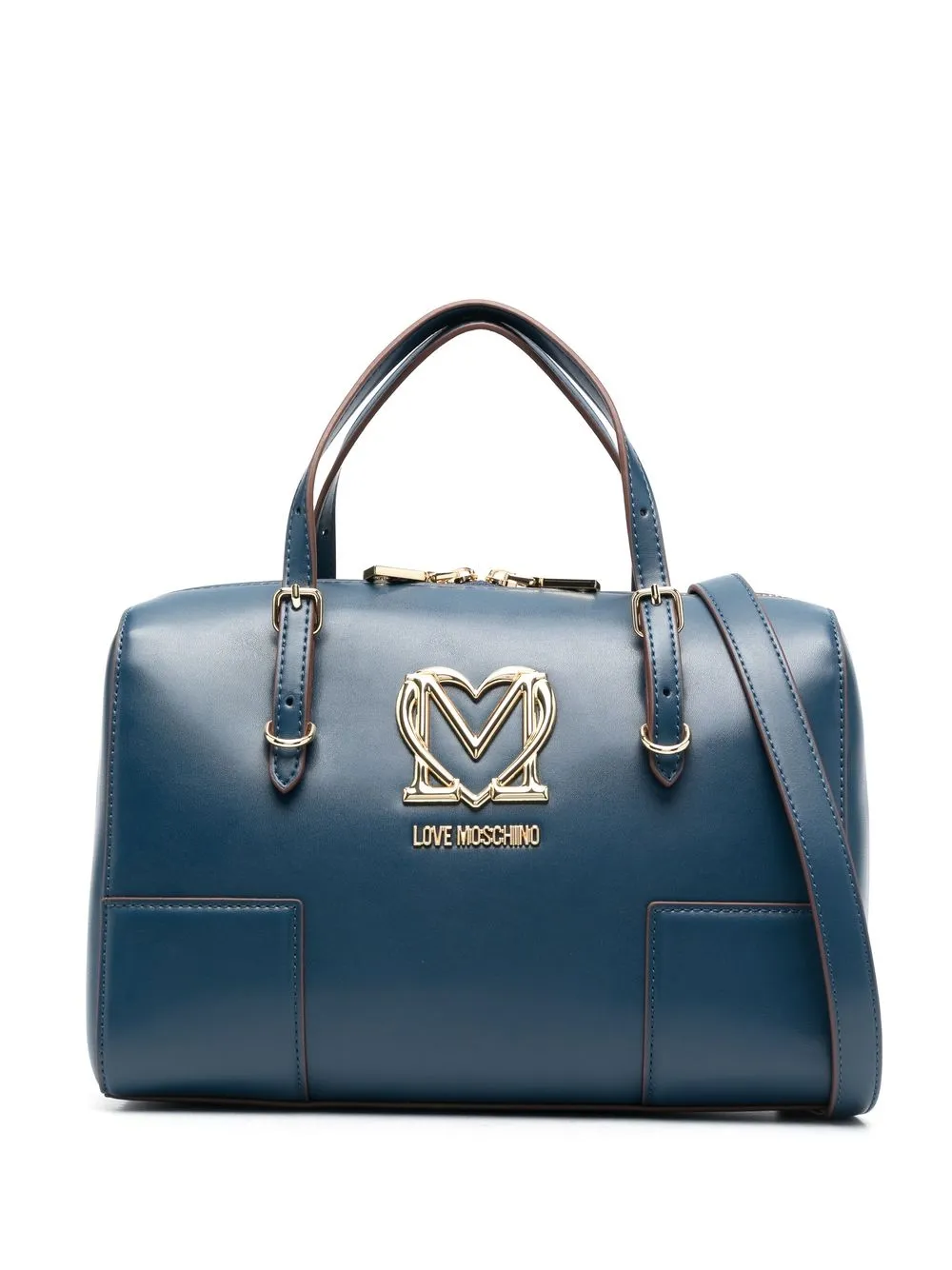 

Love Moschino logo-plaque small tote - Blue