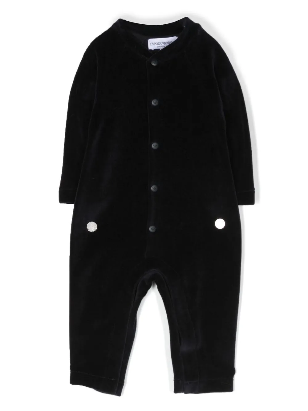 

Emporio Armani Kids body de velour con botones - Azul