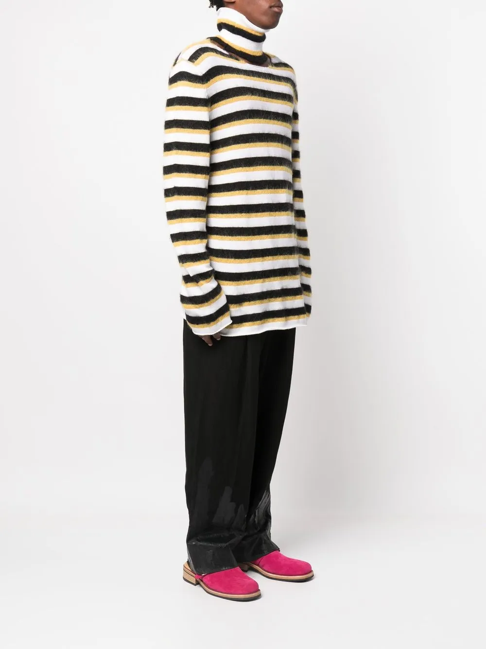 striped roll-neck jumper