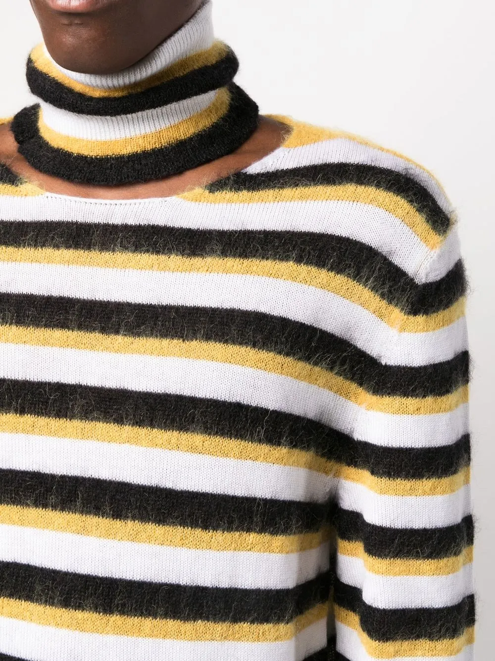 striped roll-neck jumper
