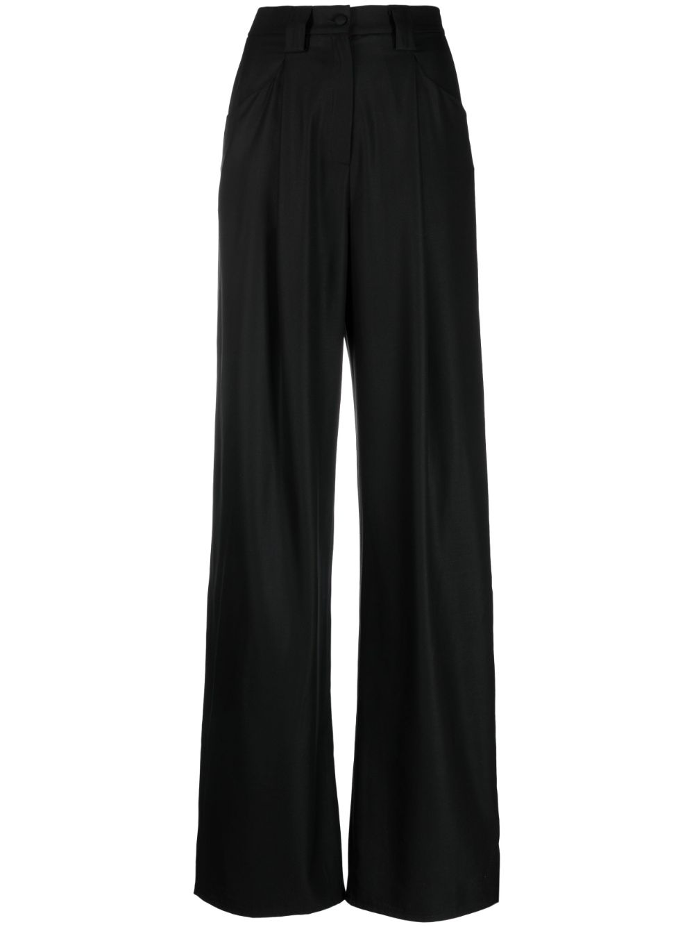 pleat-detail two-pocket palazzo pants