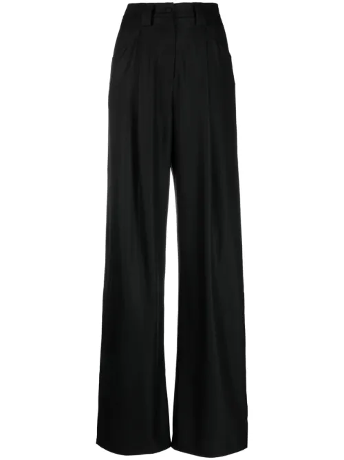 Pantalon palazzo à détails plissés - MANURI - Modalova