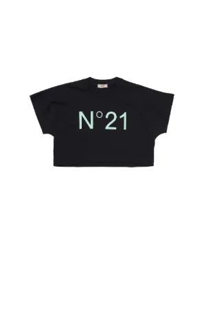 Logo-Print Cropped Cotton T-Shirt