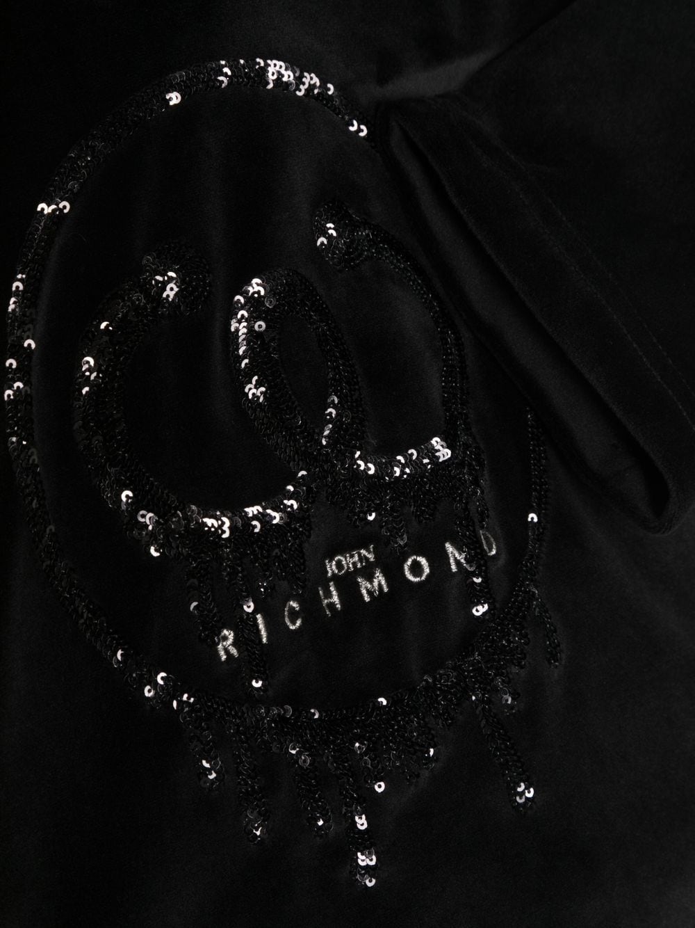 Shop John Richmond Junior Sequin-logo Pullover Hoodie In Schwarz