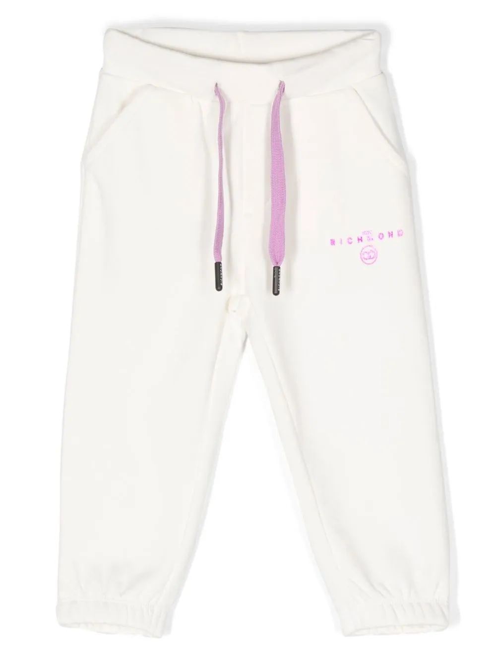 

John Richmond Junior pants con cordones y logo estampado - Blanco