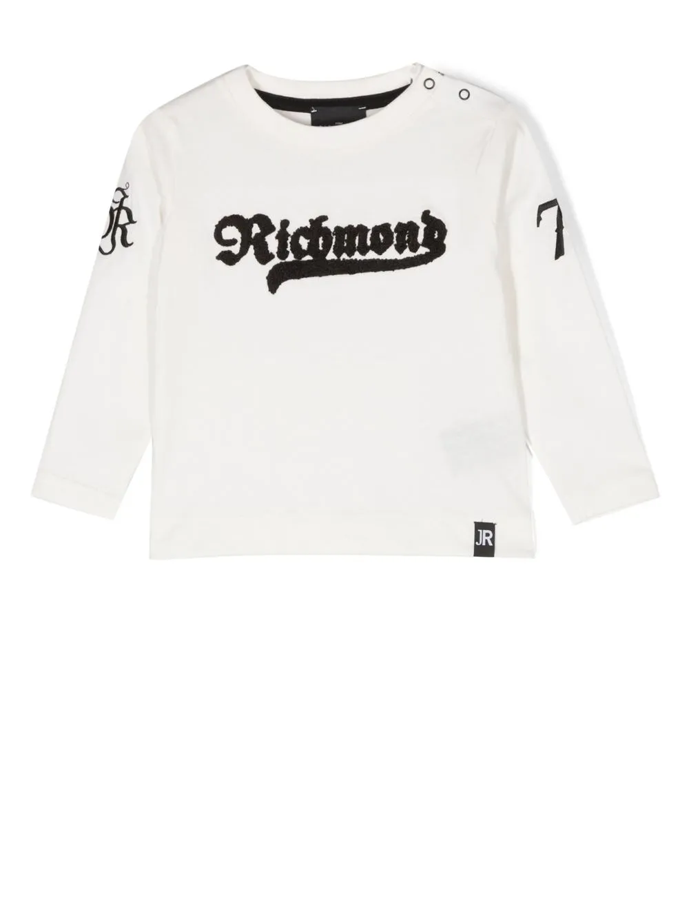 

John Richmond Junior sudadera con cuello redondo y logo bordado - Blanco