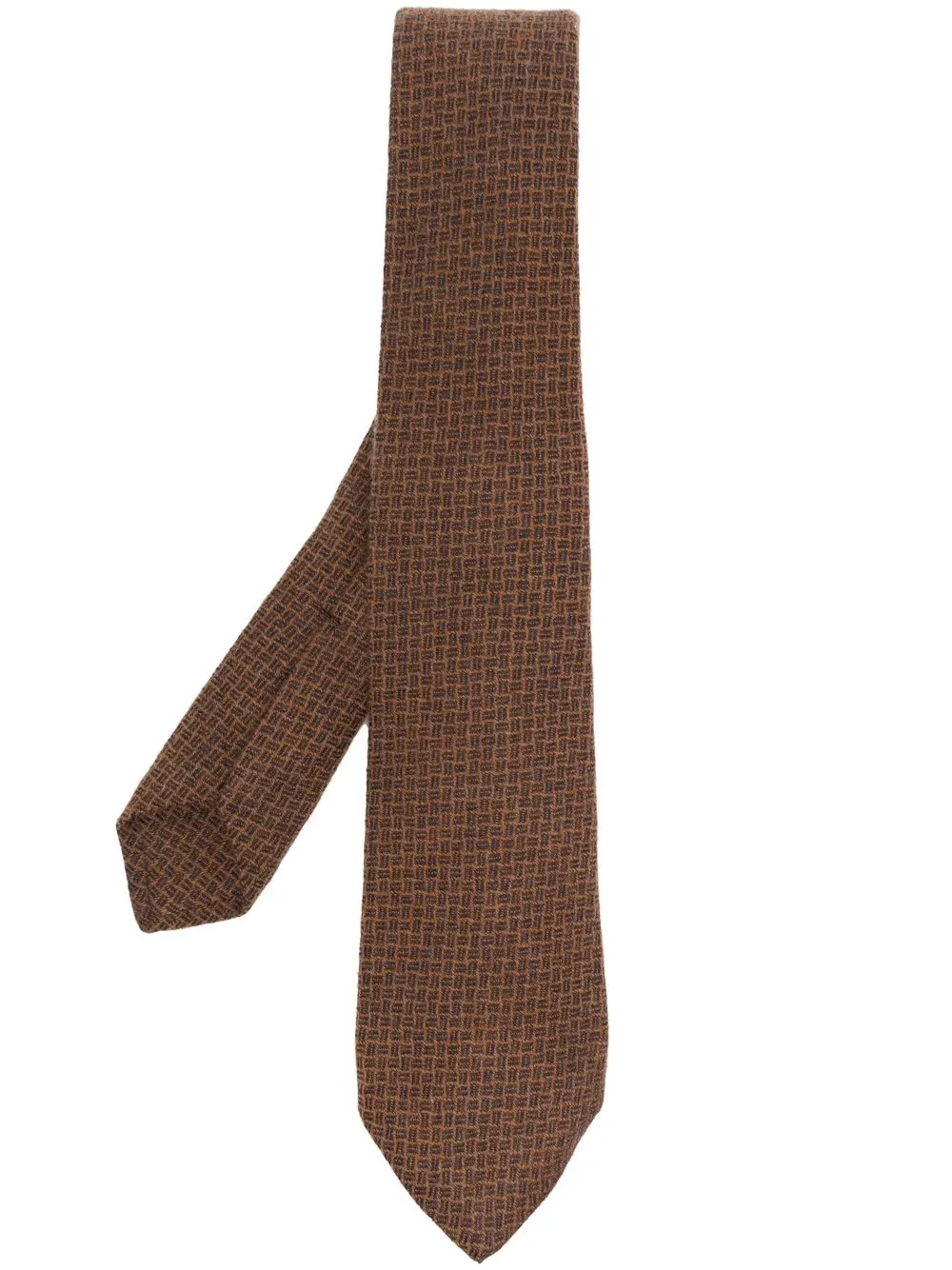 KITON INTARSIA-KNIT CASHMERE TIE