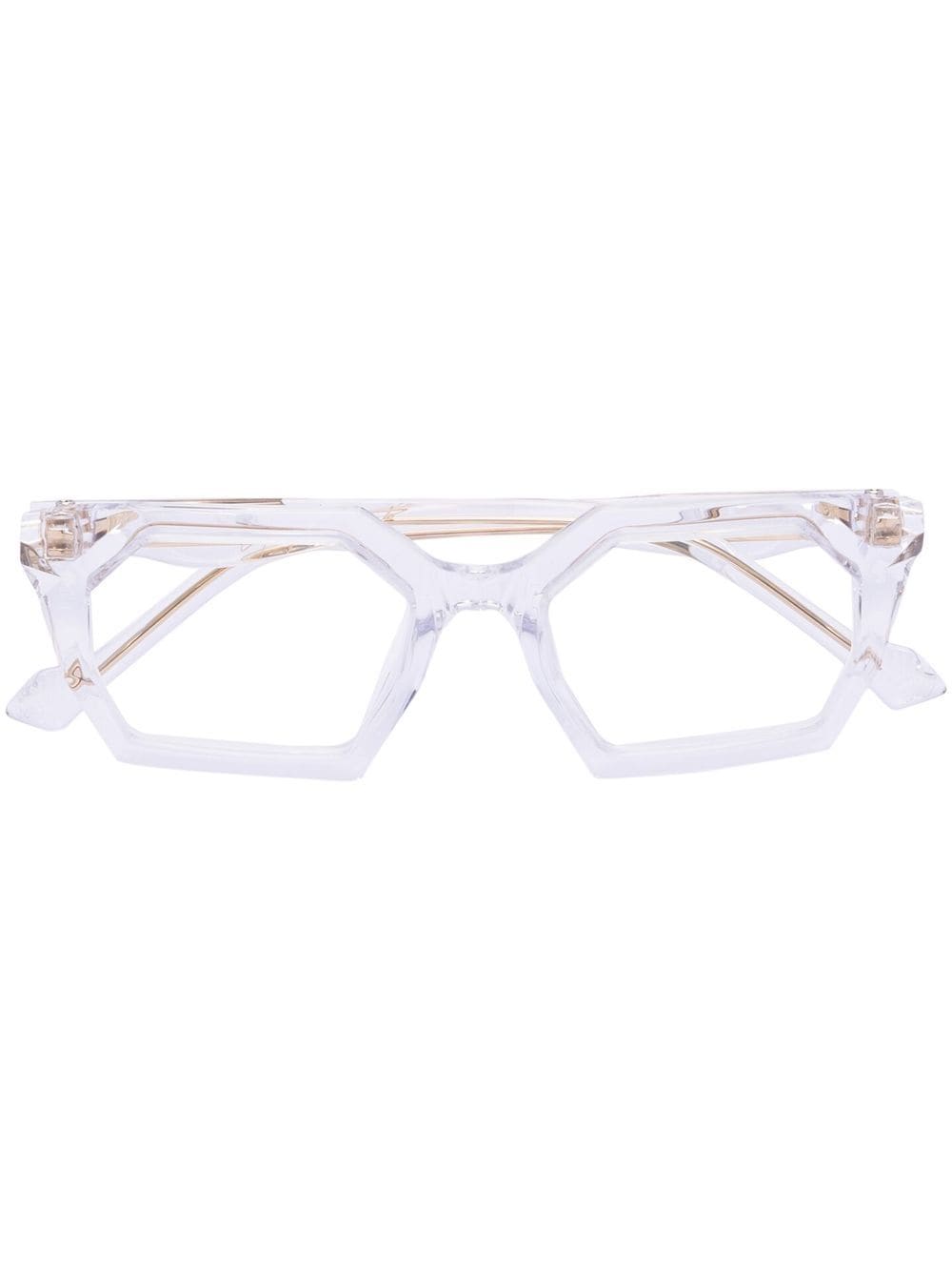 yohji yamamoto lunettes de vue géométriques à design transparent - blanc