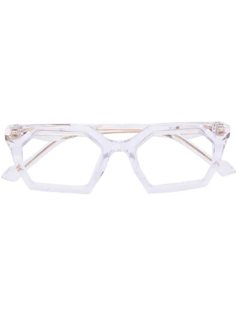 Yohji Yamamoto transpatent geometric-frame glasses