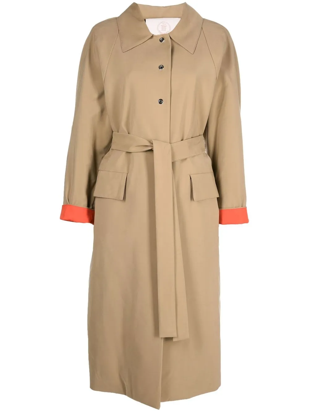 

Tela contrast-cuffs tied trench coat - Neutrals