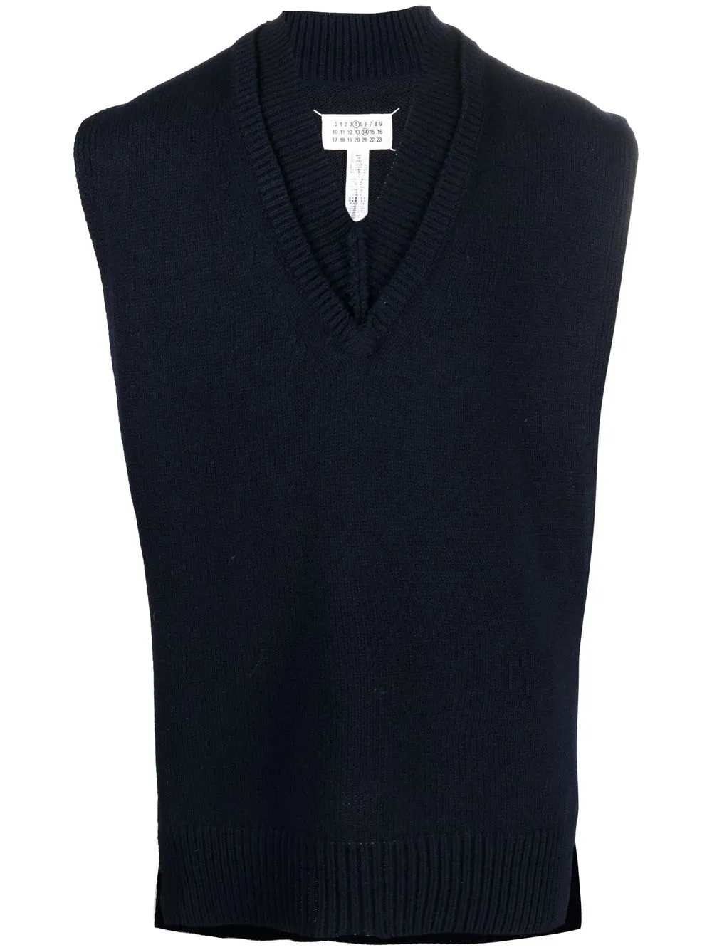 

Maison Margiela chaleco tejido con cuello en V - Azul