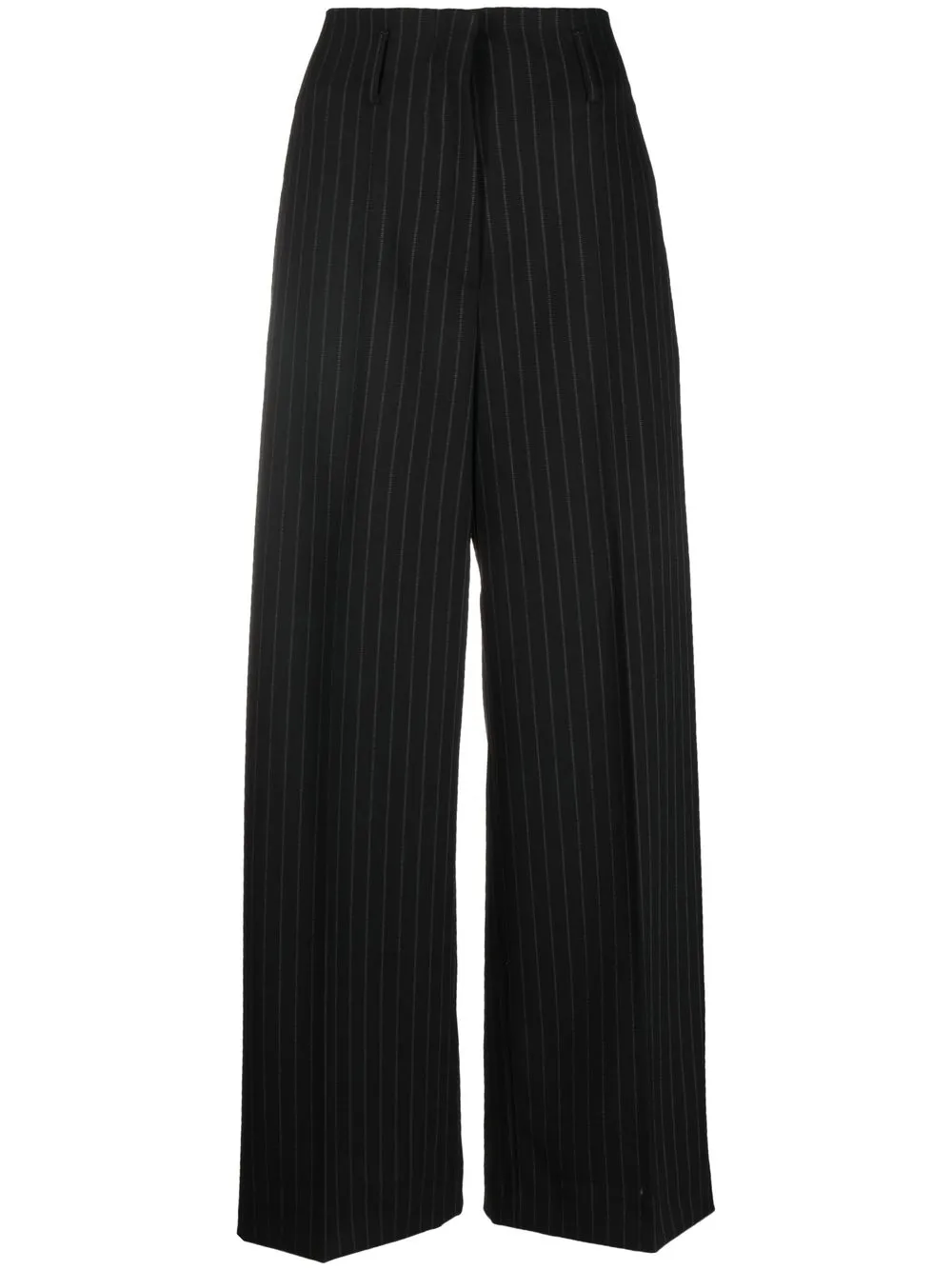 

Max Mara pantalones anchos con motivo de rayas - Negro