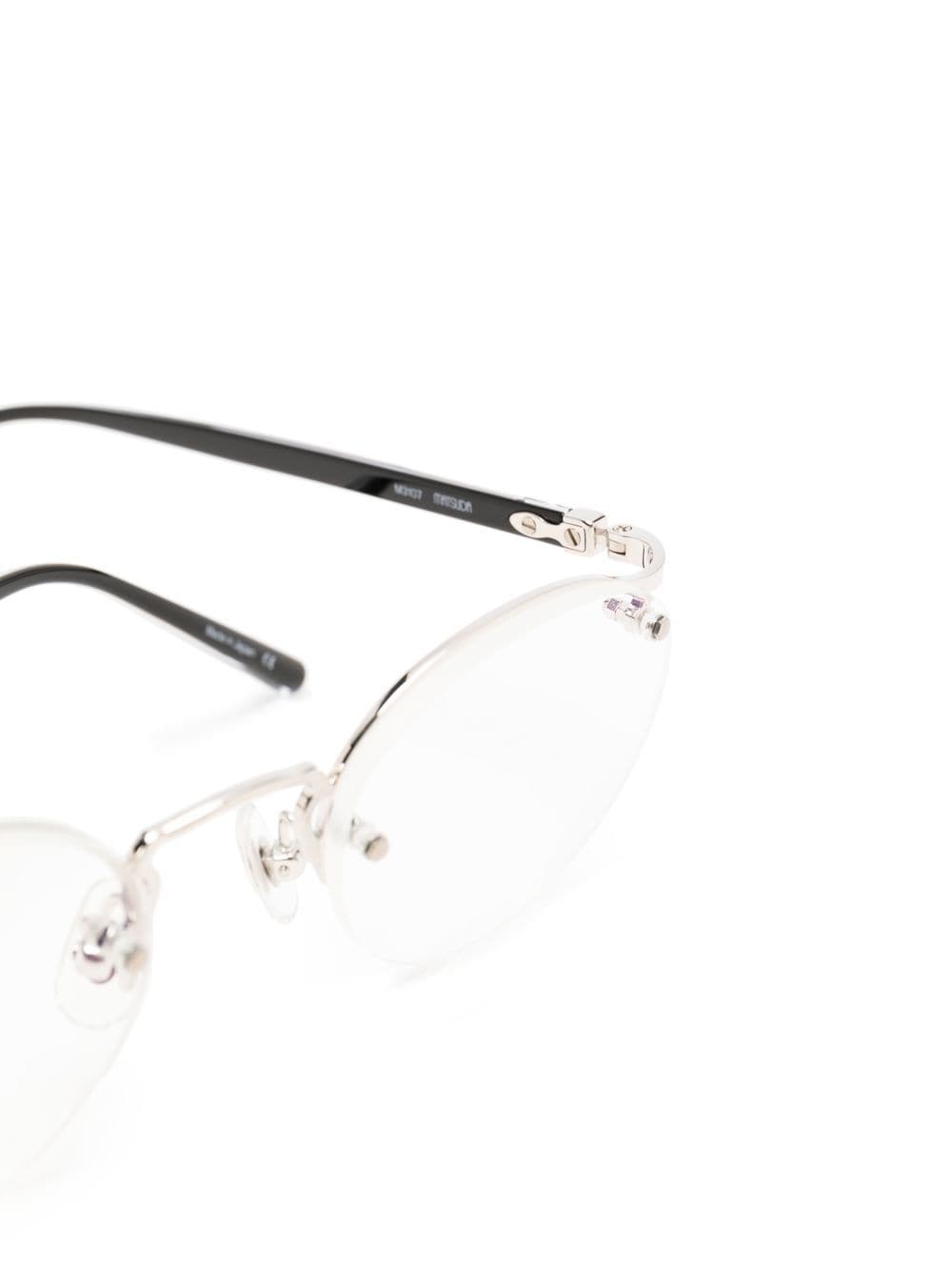 Shop Matsuda Polished-effect Round-frame Glasses In Silver